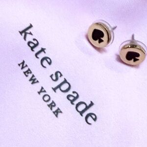Kate Spade Pink and Gold Spade Earrings